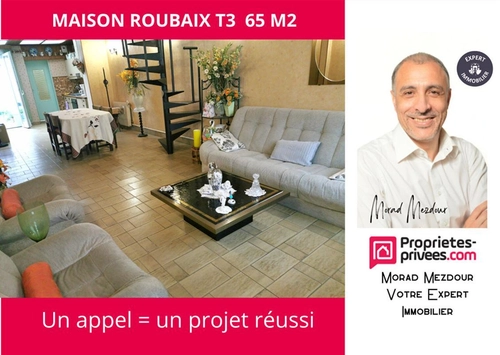 Image d'un maison 3 pièces 65 m² à 71000€ à roubaix (59100)