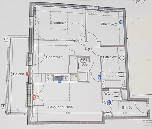 Image d'un appartement 4 pièces 67 m² à 1323.3€ à cergy (95800)