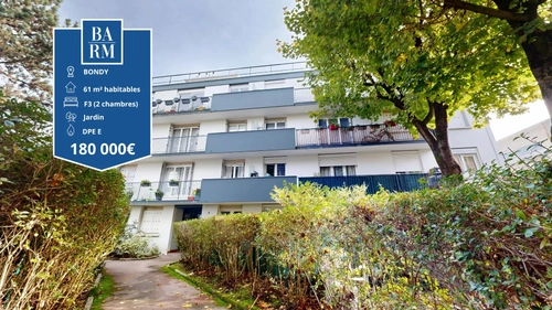 Image d'un appartement 3 pièces 61 m² à 180000€ à bondy (93140)