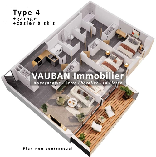 Image d'un appartement 4 pièces 91 m² à 479000€ à briançon (05100)