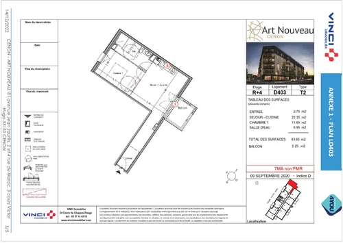 Image d'un appartement 2 pièces 44 m² à 227000€ à cenon (33150)