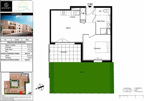 Image d'un appartement 2 pièces 39 m² à 736€ à cogolin (83310)
