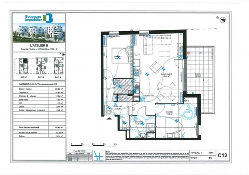Image d'un location appartement 3 pièces beauzelle 68m² à 837.52€/mois - cdc habitat à 837€ à beauzelle (31700)