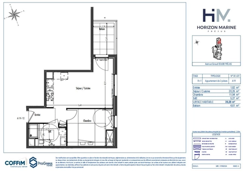Image d'un appartement · 2 pièces · 39.29 m² à 800€ à fréjus (83600)