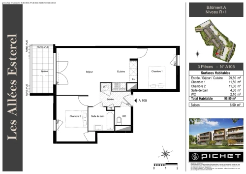 Image d'un location appartement 3 pièces - 57m² à frejus (83600) à 991€ à fréjus (83600)