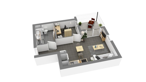 Image d'un location appartement 1 pièce quimper 37m² à 483.55€/mois - cdc habitat à 483€ à quimper (29000)