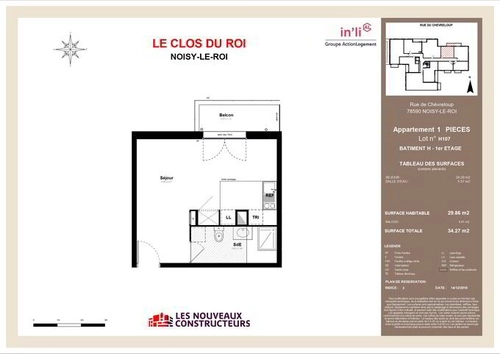 Image d'un appartement · 1 pièces · 29.98 m² à 725€ à noisy-le-roi (78590)