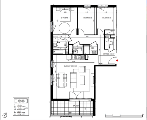 Image d'un appartement · 3 pièces · 86.75 m² à 1336€ à ferney-voltaire (01210)