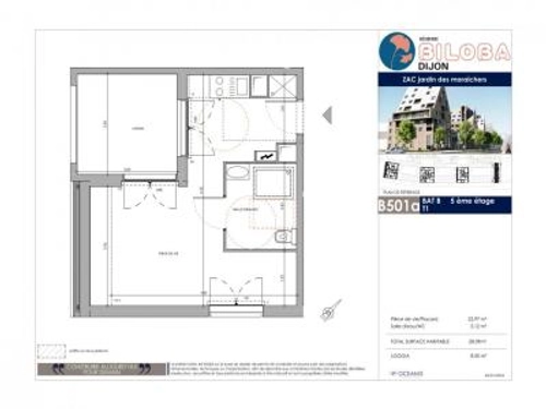 Image d'un location appartement dijon 1 pièce 28 m2 cote d'or (21000) - 495 € / mois à 495€ à dijon (21100)