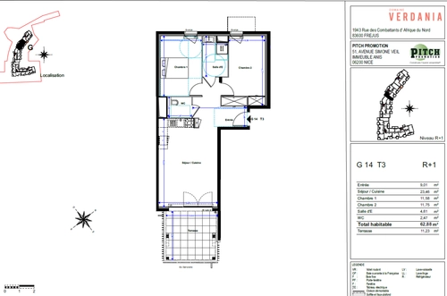 Image d'un location appartement 3 pièces frejus 62m² à 991.61€/mois - cdc habitat à 991€ à fréjus (83600)