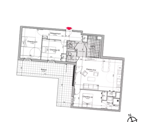 Image d'un appartement 4 pièces, 81 m² à louer à chenôve (21300) à 1020€ à chenôve (21300)
