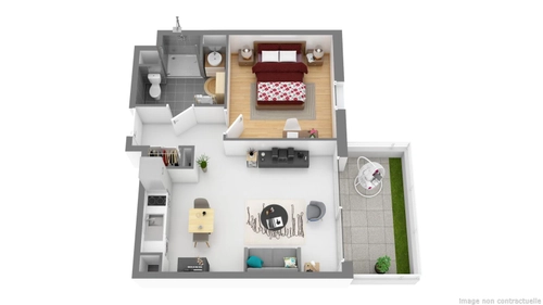 Image d'un location appartement 2 pièces pau 45m² à 630.87€/mois - cdc habitat à 630€ à pau (64000)