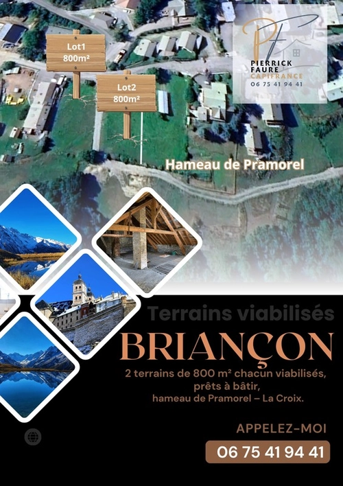 Image d'un terrain 800m² viabilisé à briançon à 252000€ à villar-saint-pancrace (05100)